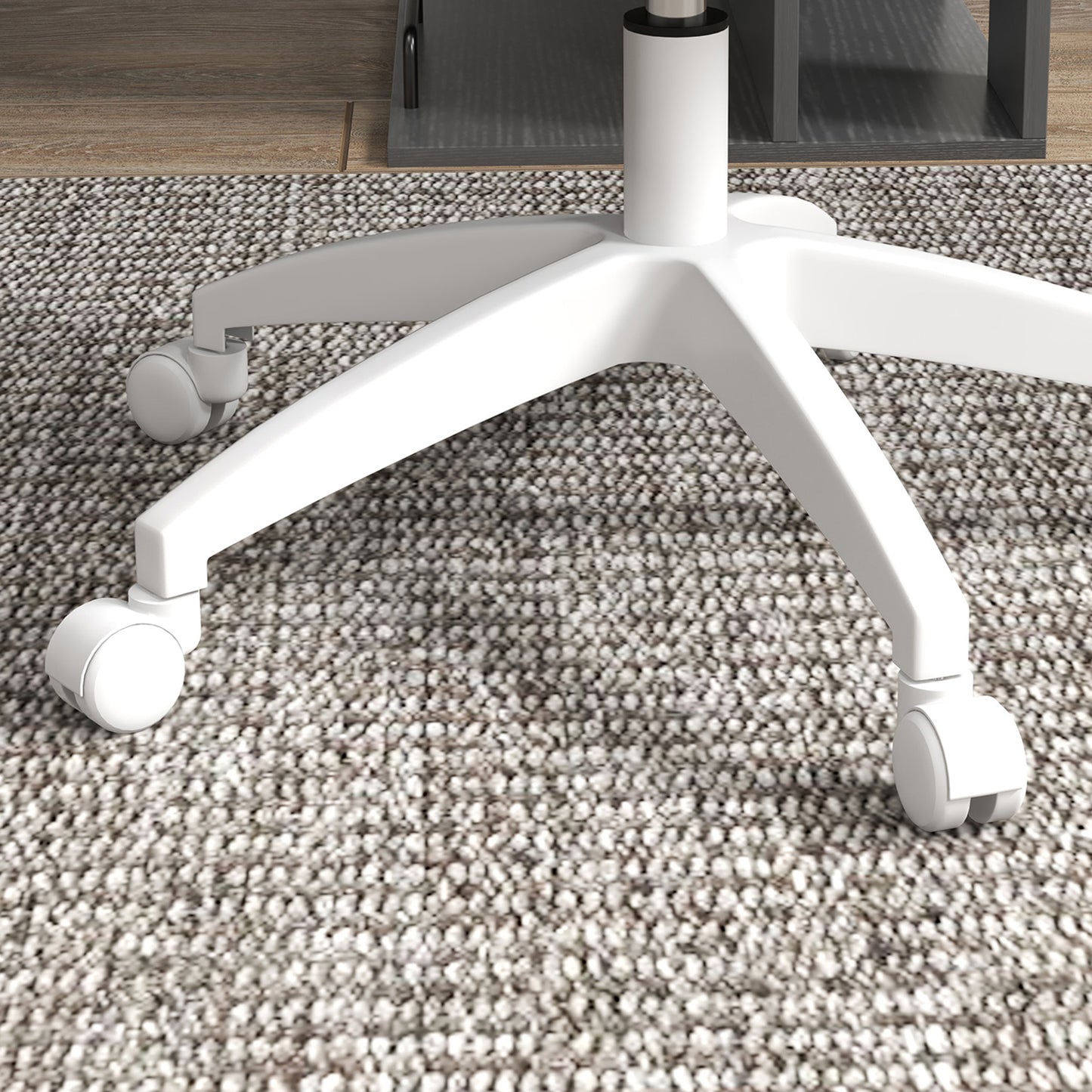 Vinsetto Cute Armless Office Chair Vanity Task Chair with Adjustable Height, Swivel Wheels, Mid Back, Pink