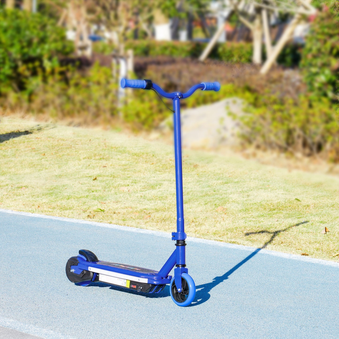 AIYAPLAY Electric Scooter for Kids Ages 6-14, with Colourful Light and Electric Brake, Kids Electric Scooter E Scooter, Up to 10 KM/H & 8 KM, Blue