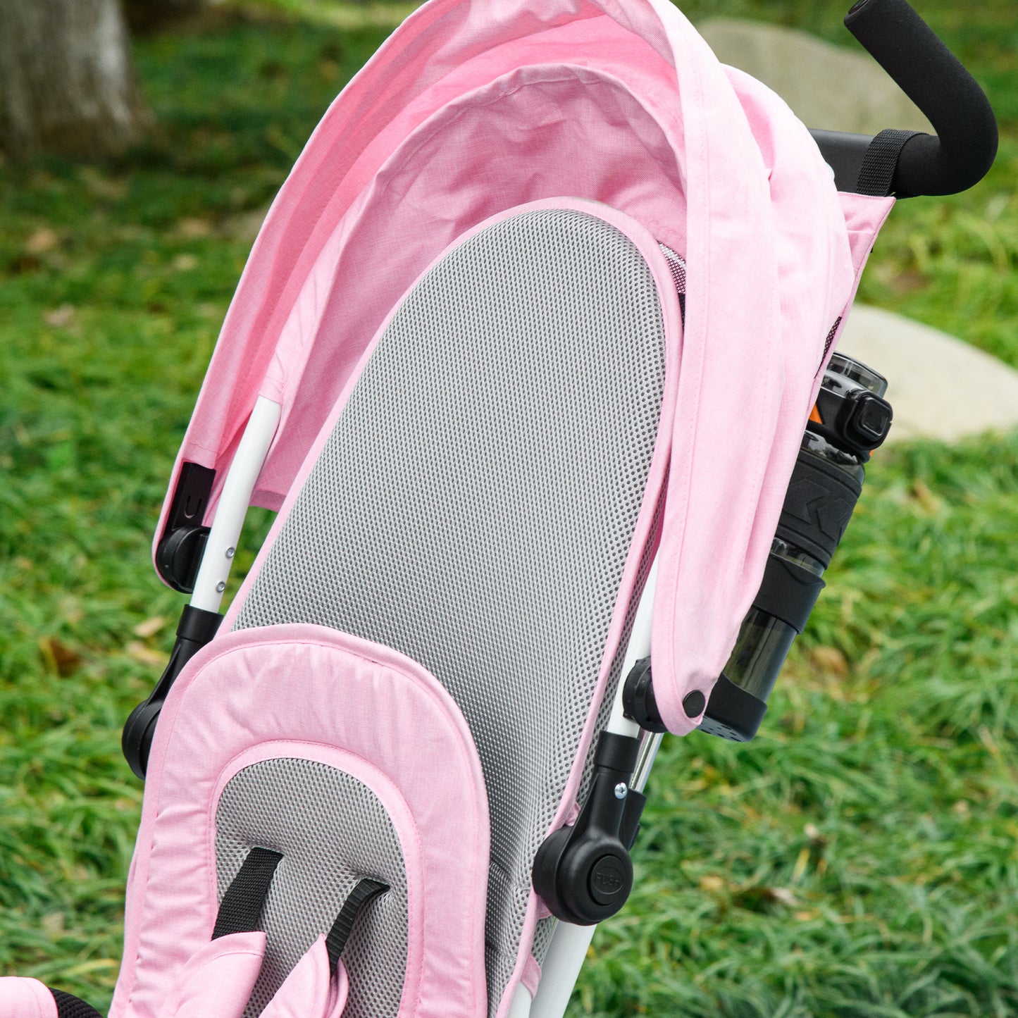 HOMCOM 4 in 1 Kids Trike Push Bike w/ Push Handle 5-point Safety Belt for 1-5 Year olds Pink