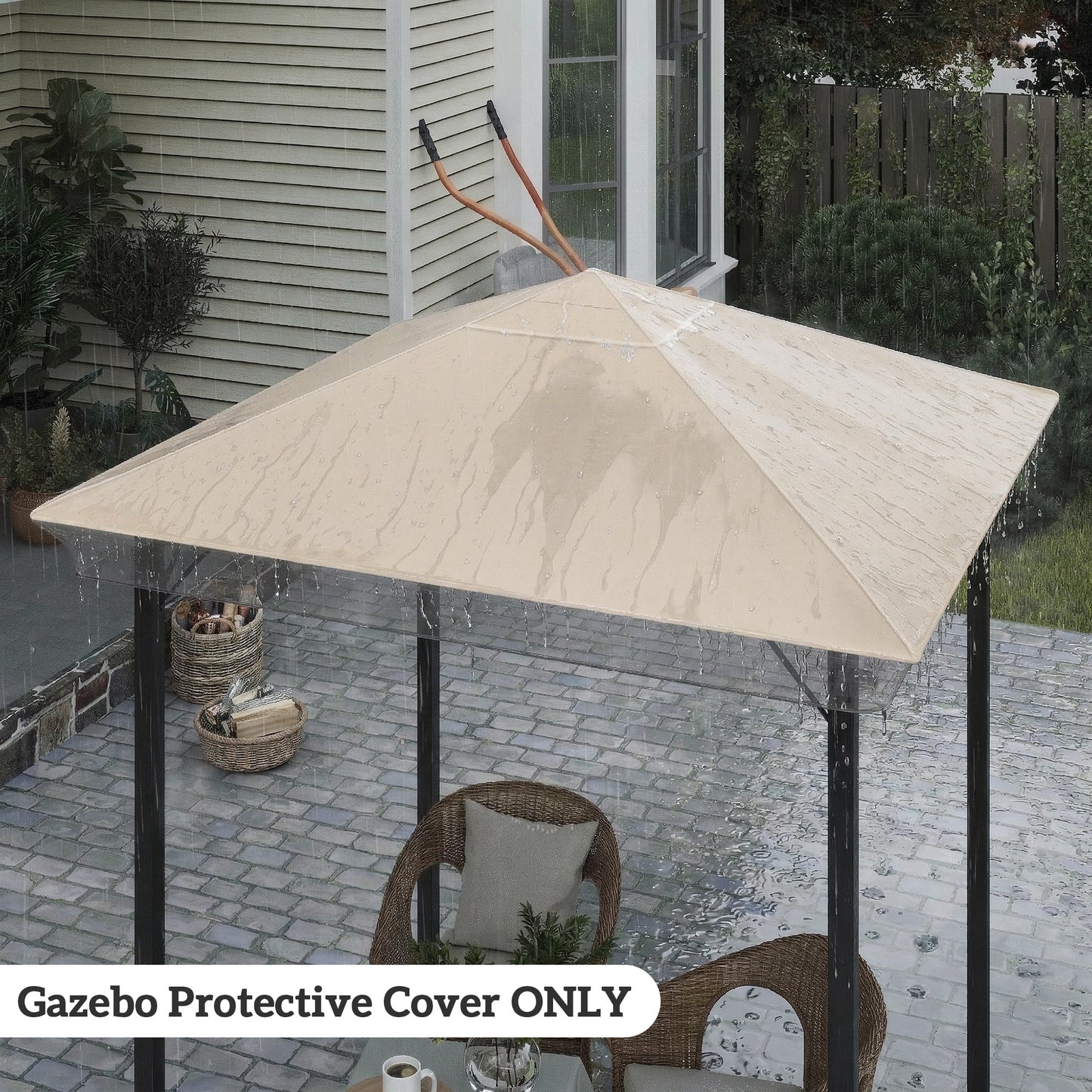 Outsunny 2 x 2 (m) Gazebo Protective Cover, Waterproof Cover for Gazebo, Canopy and Tent