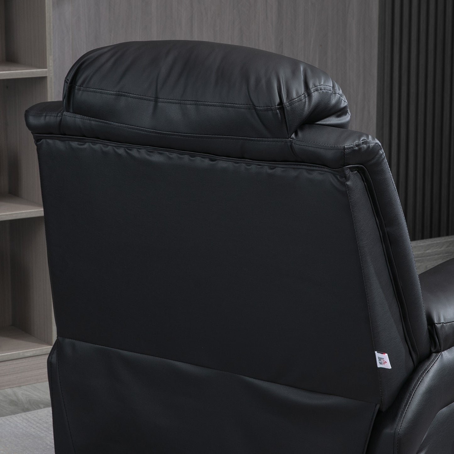HOMCOM Power Lift Chair Recliner for Elderly, Electric Faux Leather Armchair with Remote Control and Side Pockets, Black