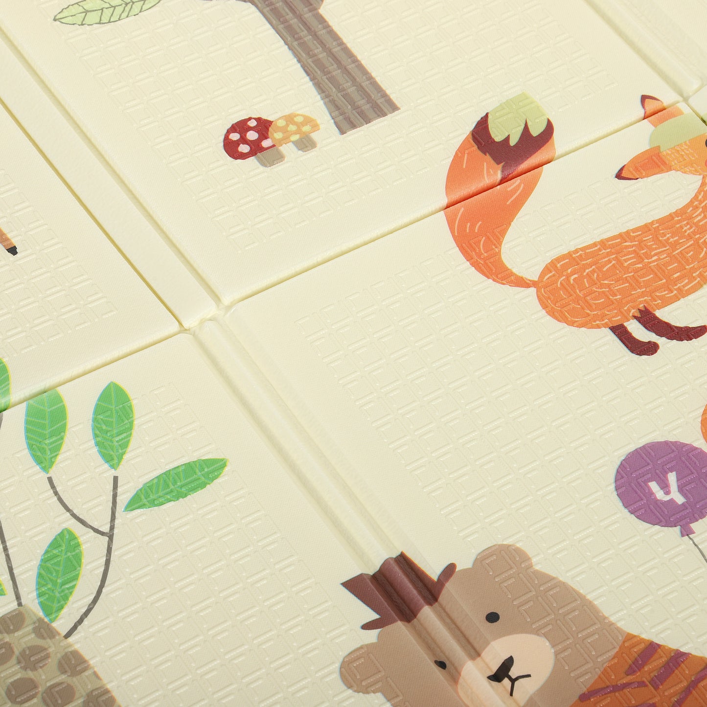 AIYAPLAY Foldable Reversible Baby Play Mat 180 x 150 cm, Waterproof, Non-Slip for Crawling and Learning, Animals & Forest Theme