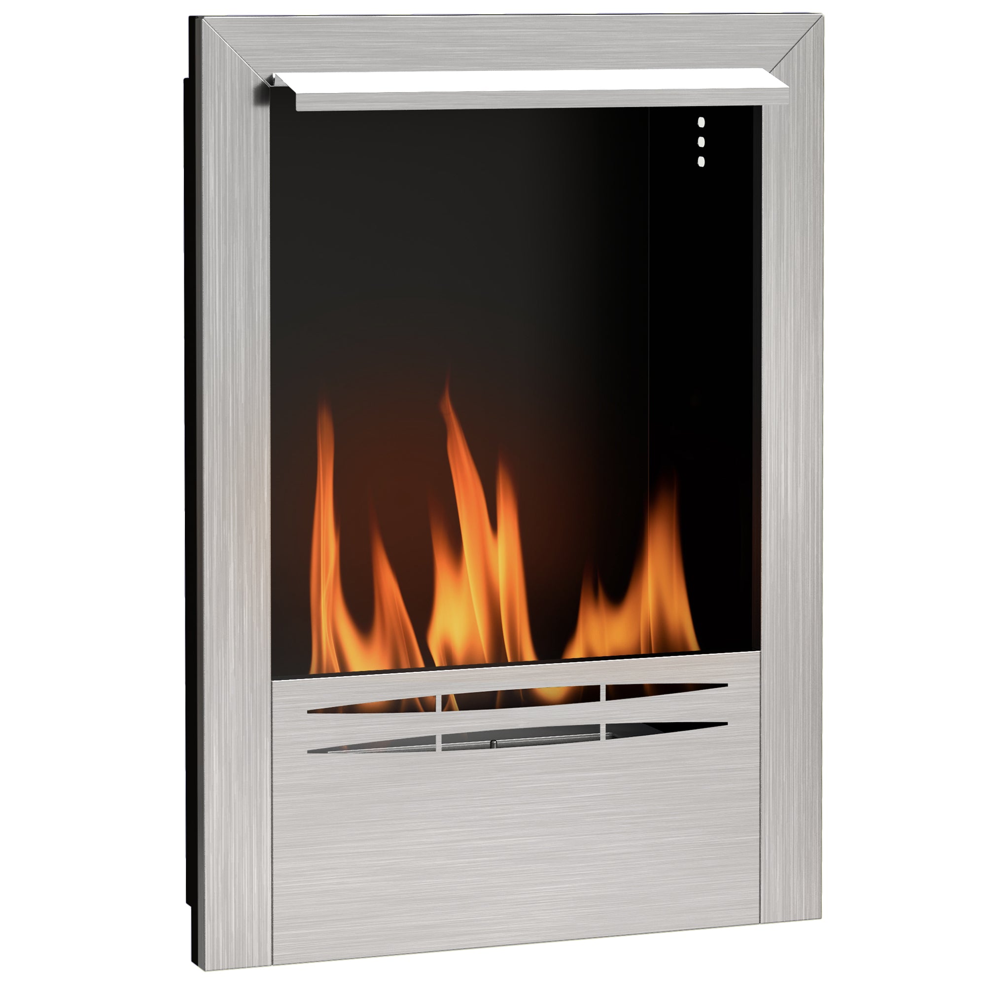 HOMCOM Stainless Steel Ethanol Fireplace Insert, Bioethanol Burner, 0