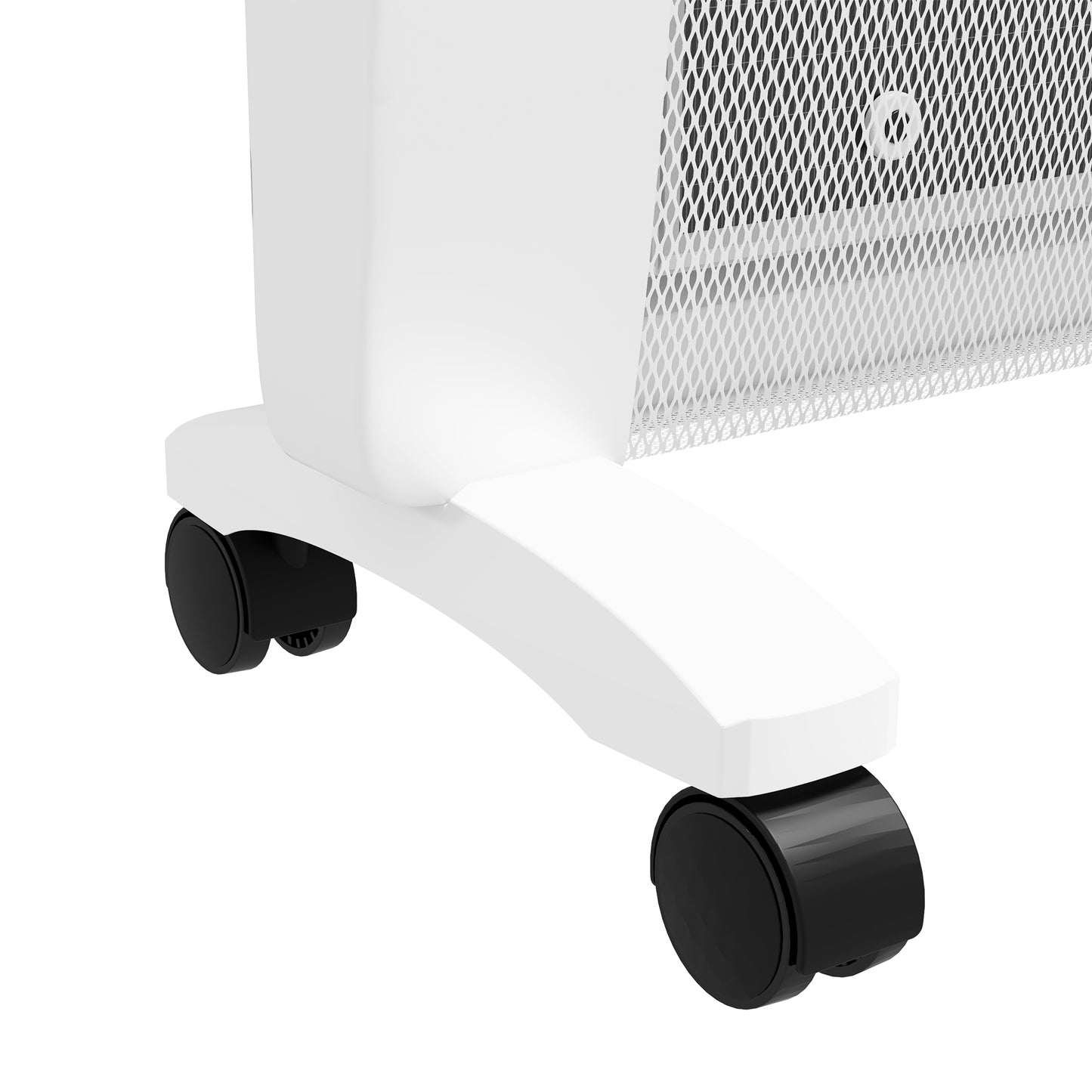 HOMCOM Mica Electric Space Heater, Portable Heater for Home with 2 Heat Settings White