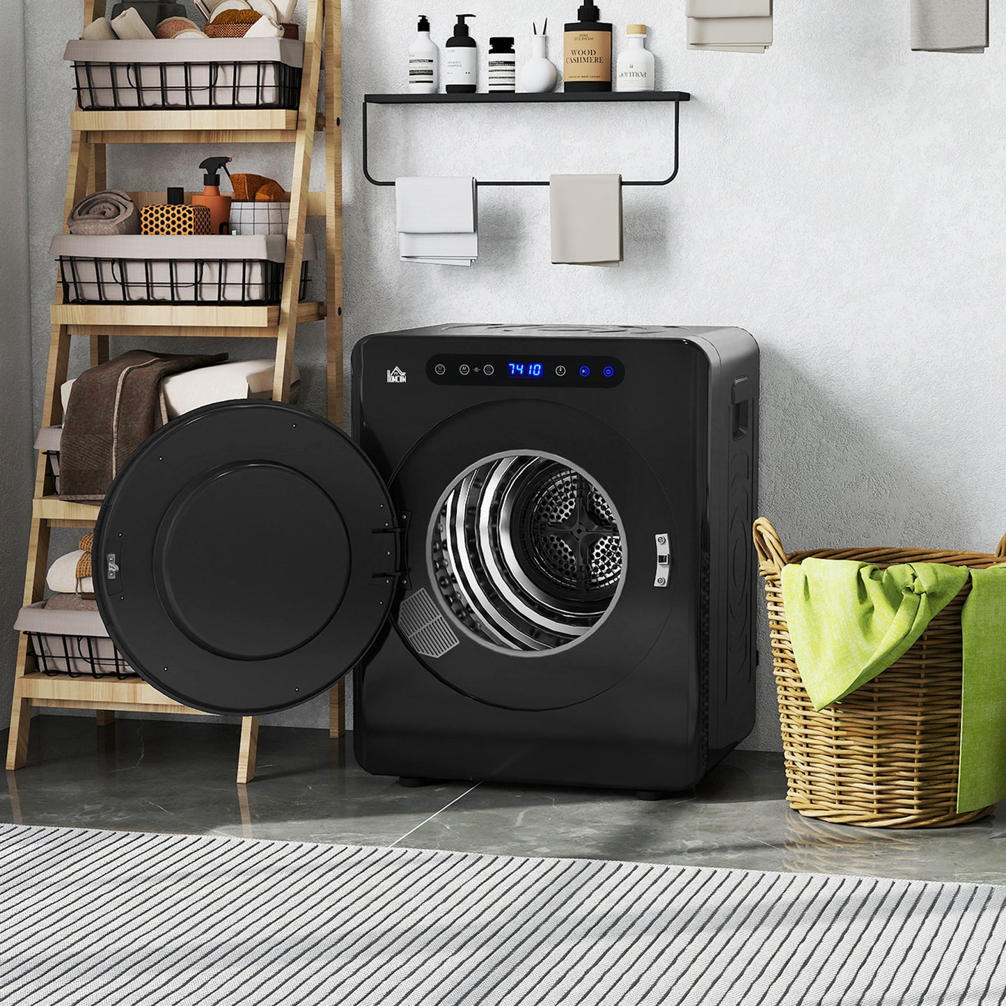 HOMCOM 4kg Compact 40-60℃ Tumble Dryer - Black