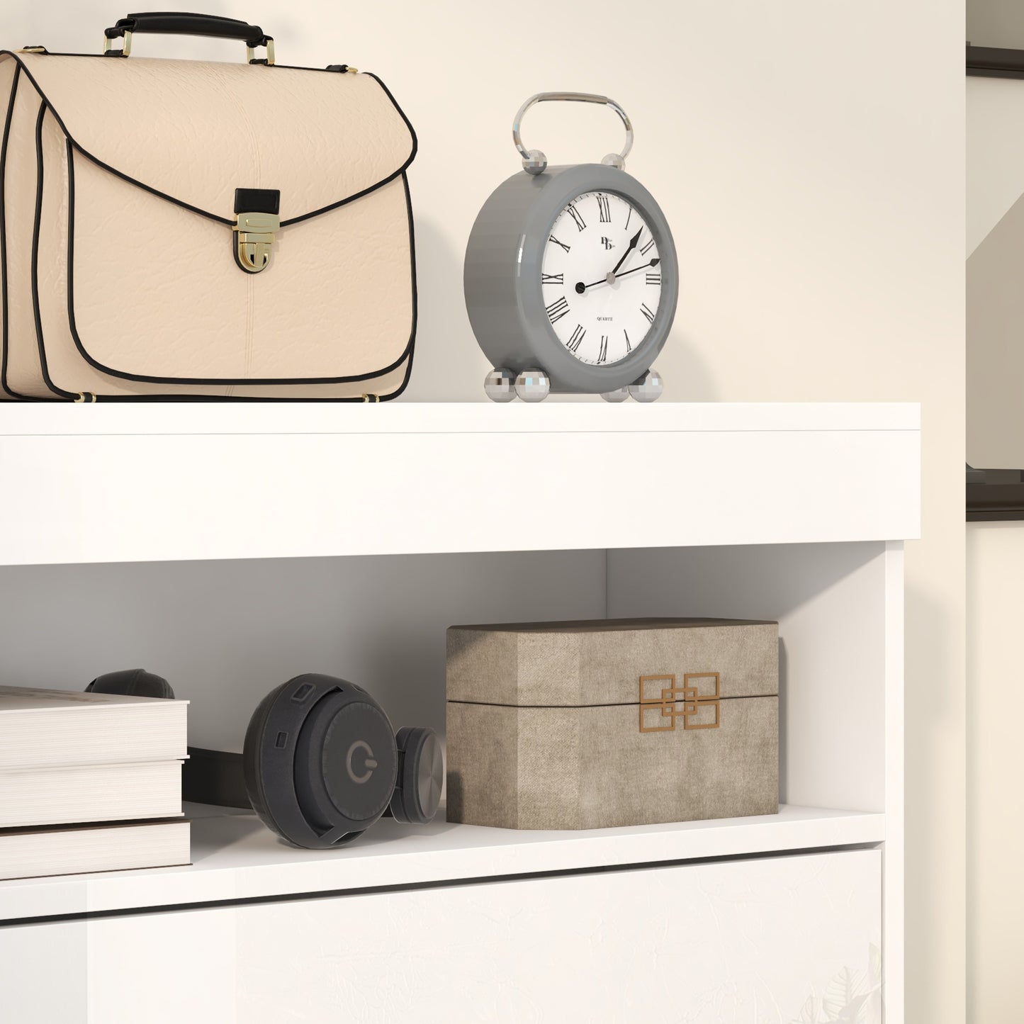 HOMCOM 16 Shoe Pair Storage Cabinet, with Flip Doors - White