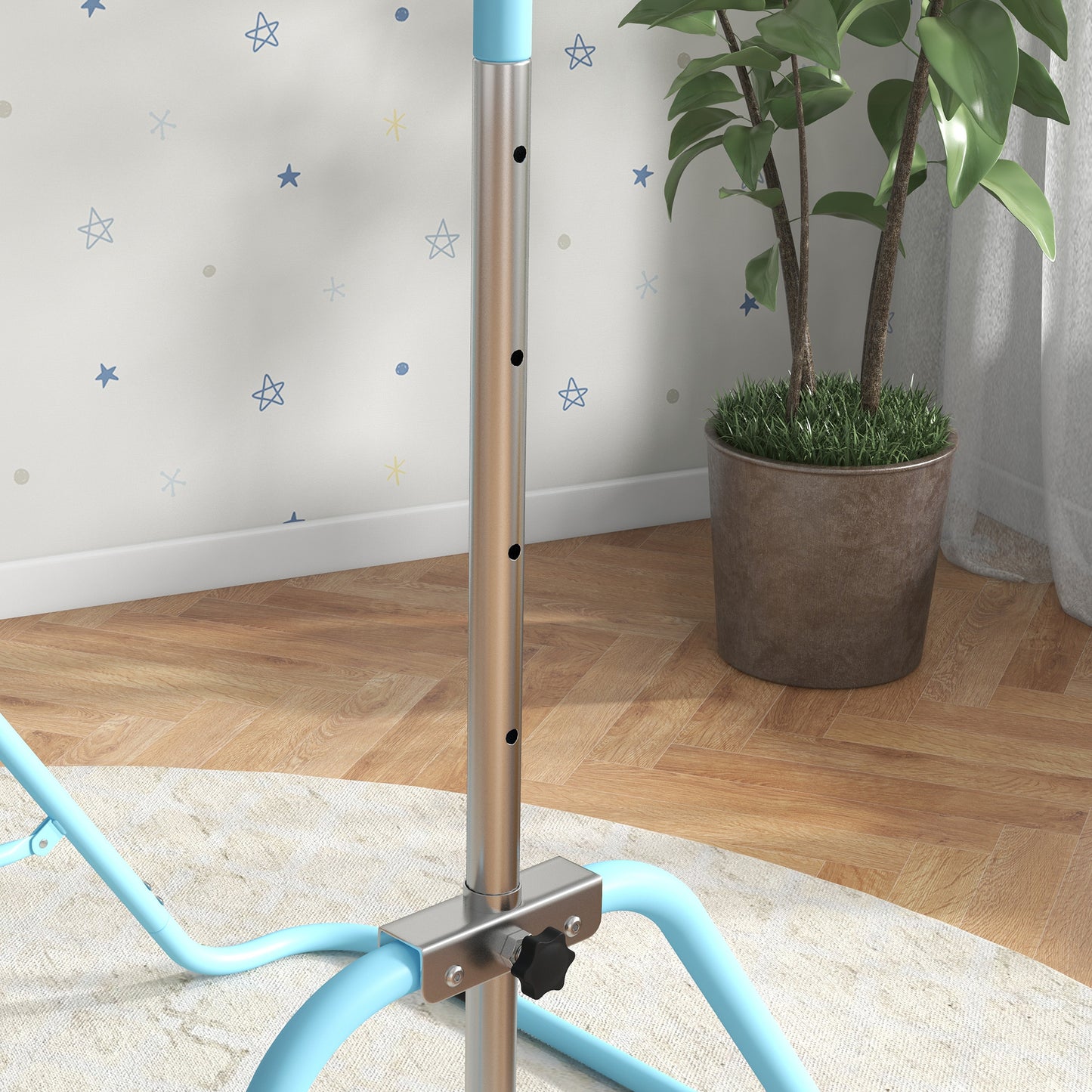 HOMCOM Kids Gymnastics Bar w/ Adjustable Height Foldable Horizontal Bars Green