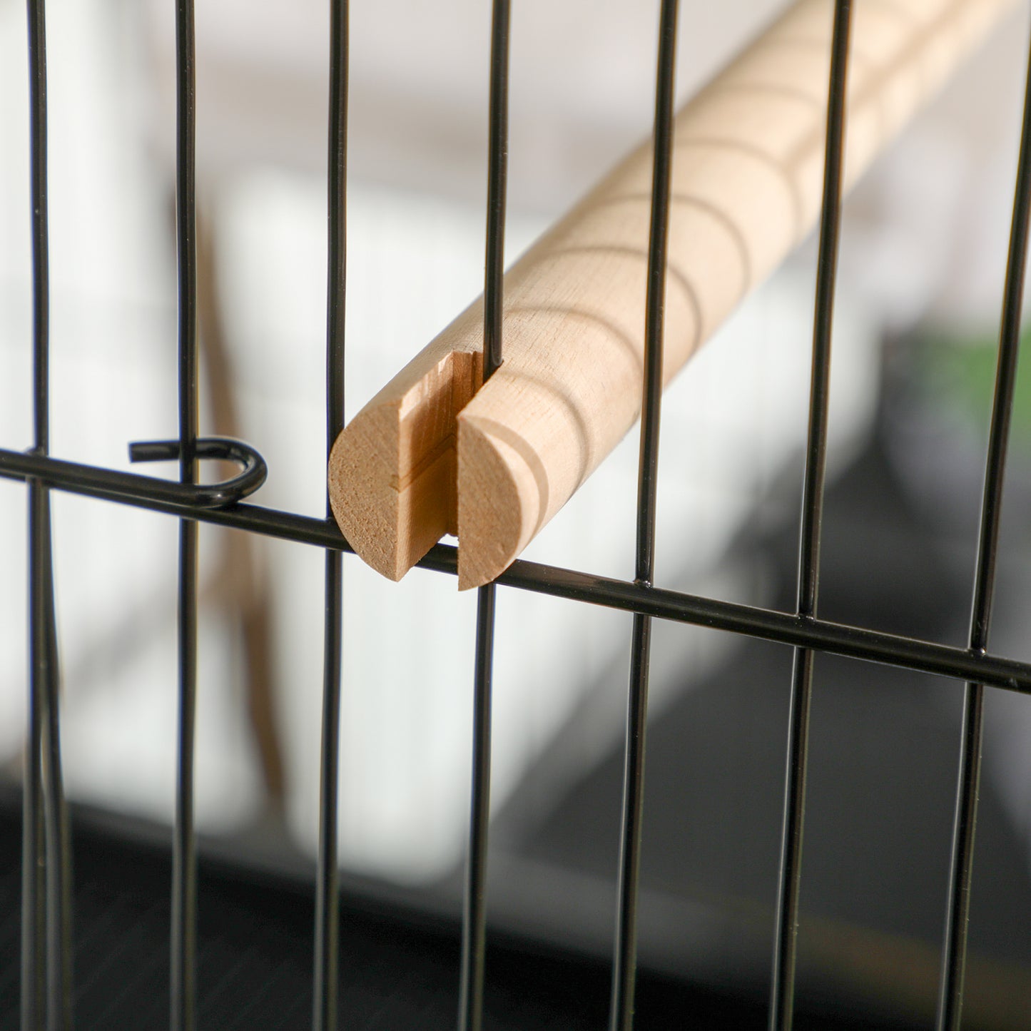 PawHut Bird Cage Budgie Cage 2 In 1 Large Aviary with Wheels Removable Trays for Finch Canaries Cockatiels Black