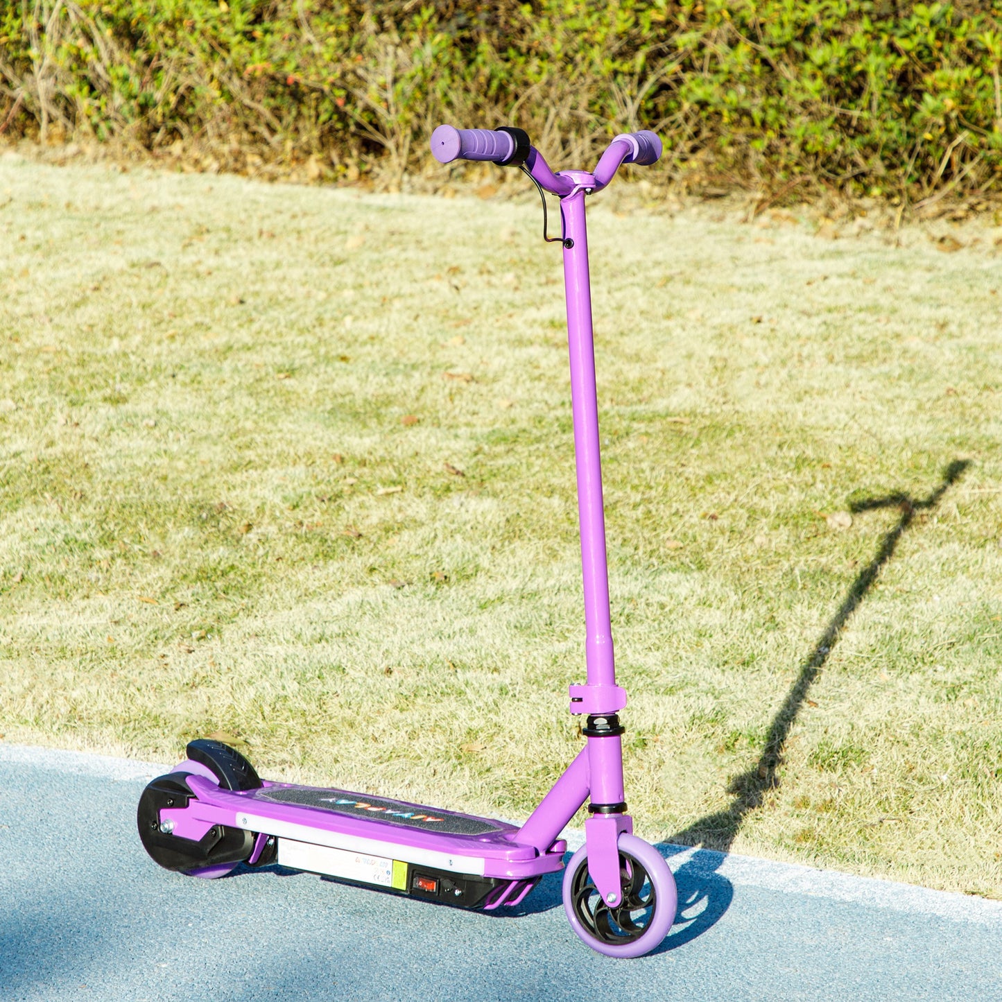 AIYAPLAY Electric Scooter for Kids Ages 6-14, with Colourful Light and Electric Brake, Kids Electric Scooter E Scooter, Up to 10 KM/H & 8 KM, Purple