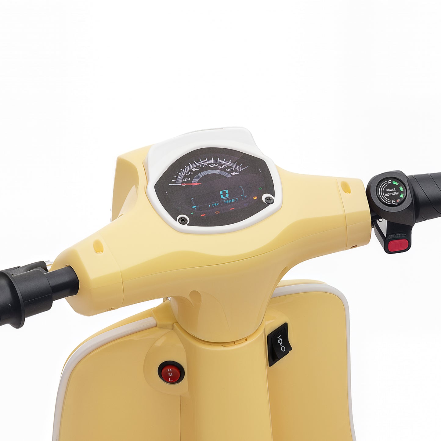 AIYAPLAY 24V Kids Electric Motorbike, Ride on Motorcycle with Manual Throttle, Brakes and LED Lights for Ages 8-12 Years, Beige