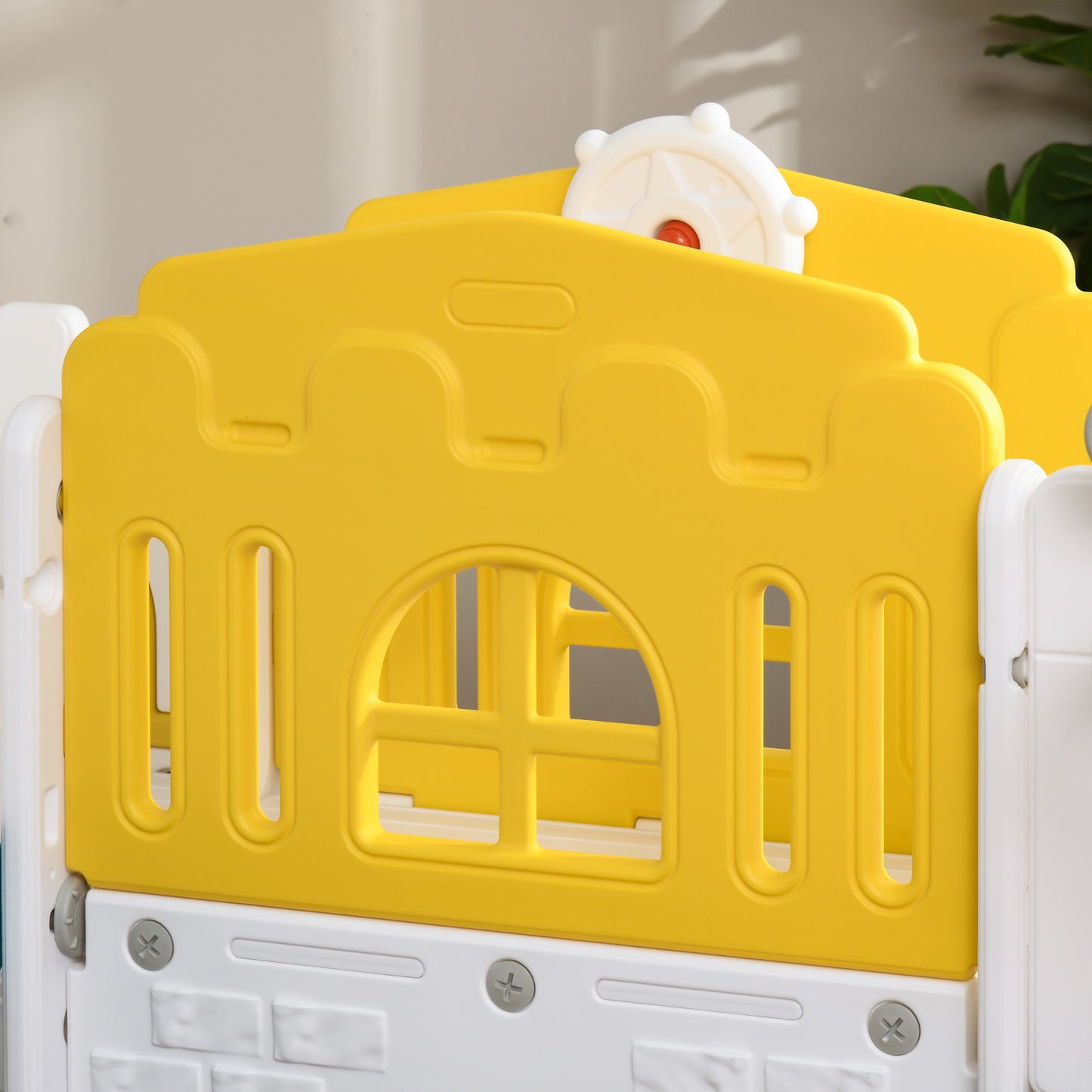 AIYAPLAY 7 in 1 Toddler Slide for 1-3 Years with Basketball Hoop,