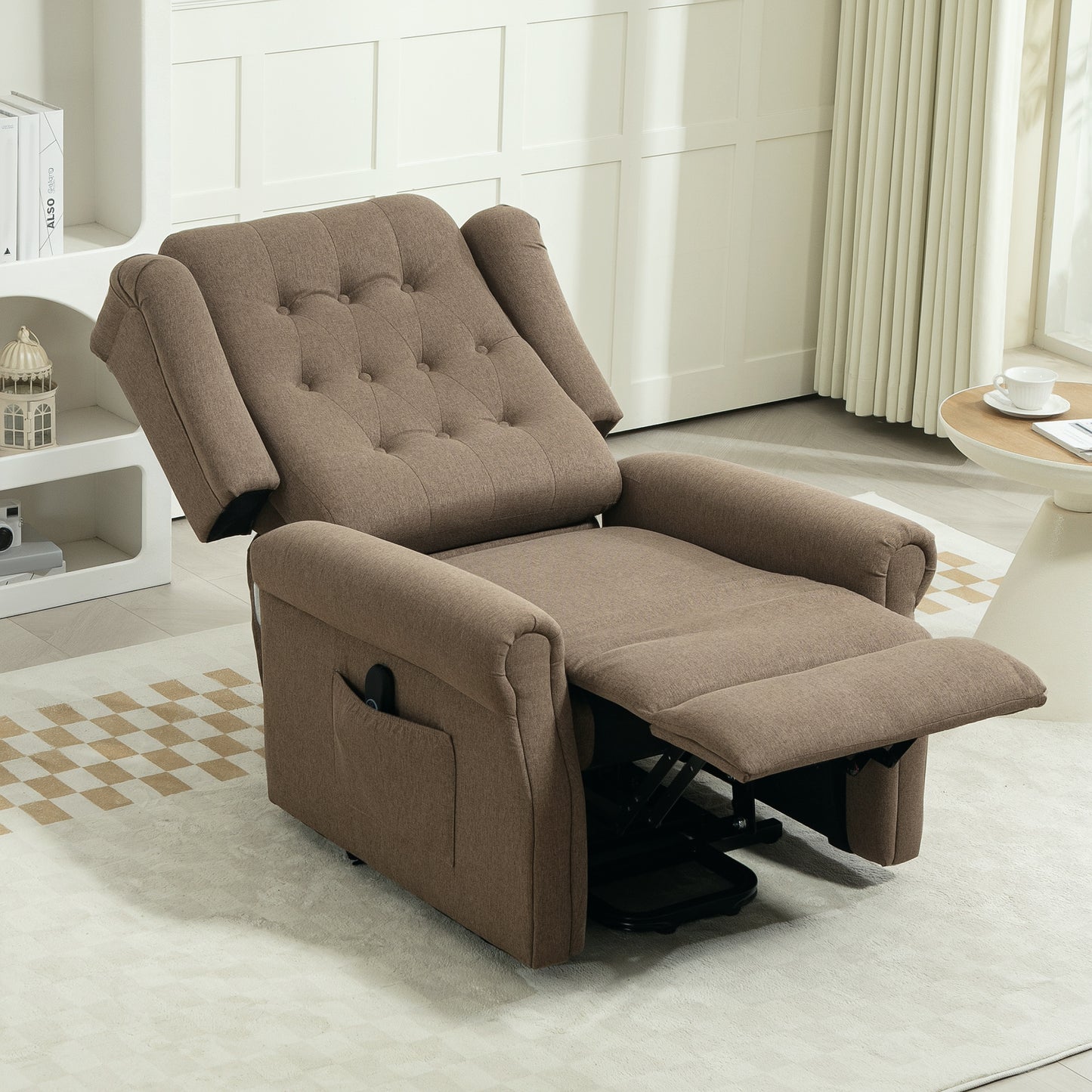 HOMCOM Power Lift Recliner Chair, Electric Lift Chair for Elderly Dark Brown