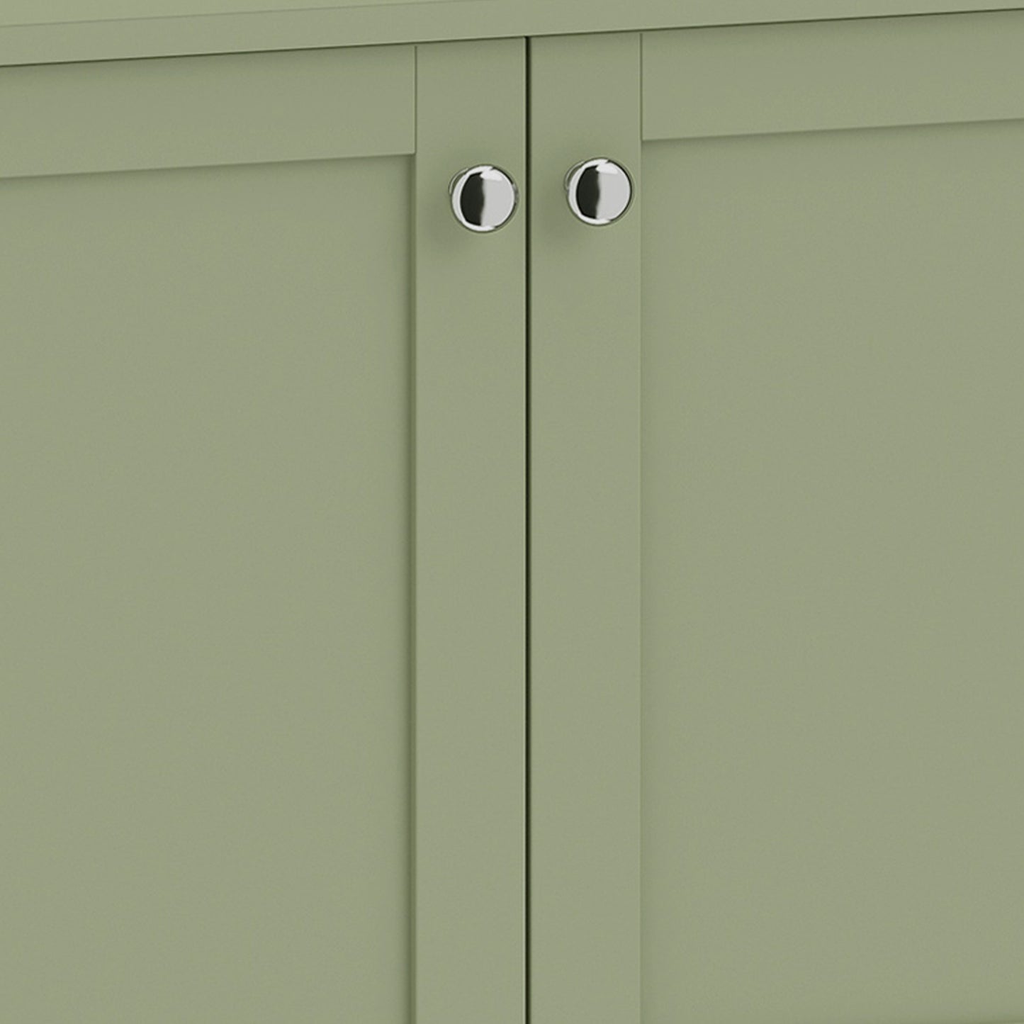 HOMCOM Under Sink Bathroom Cabinet with 2 Doors, Open Shelf and U-Shape Cut-Out for Basin with or without Pedestal, Green