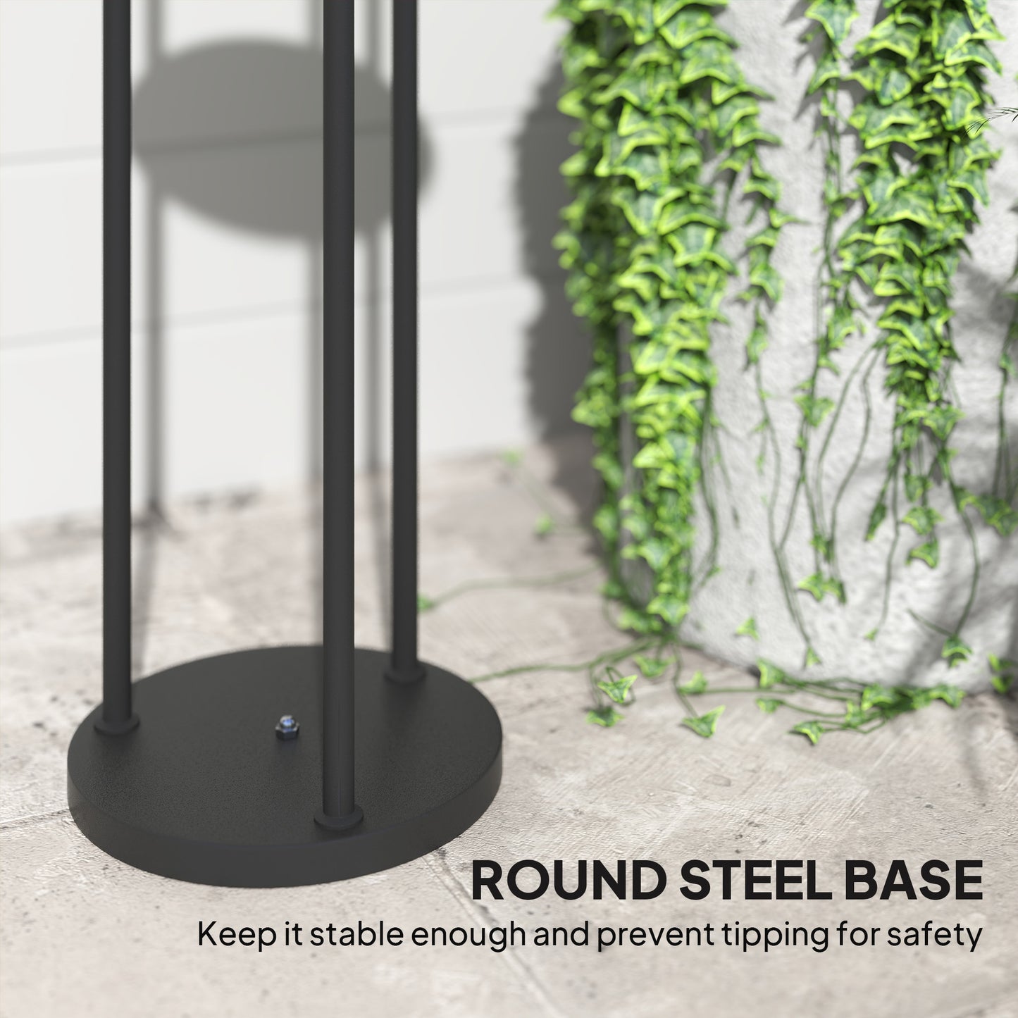 Outsunny Boho Rattan Floor Lamp, 3-Lights with Shelf, Solar Garden Light, Auto On/Off, IP44 Waterproof for Porch, Pathway, Deck, Yellow