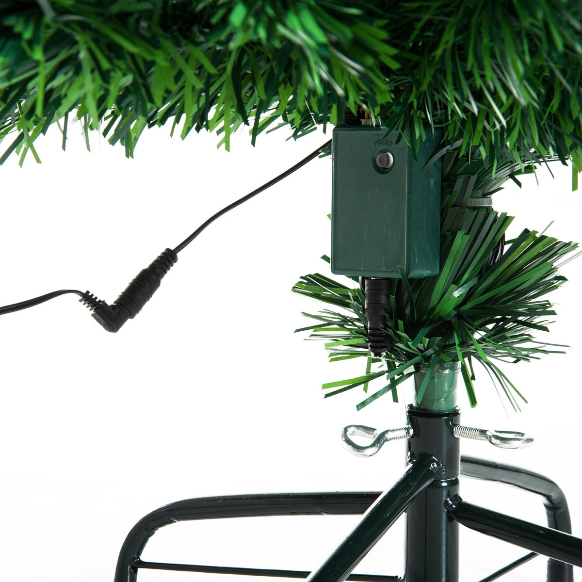 HOMCOM 4ft 120cm Green Fibre Optic Artificial Christmas Tree-Multi colour LED Lights