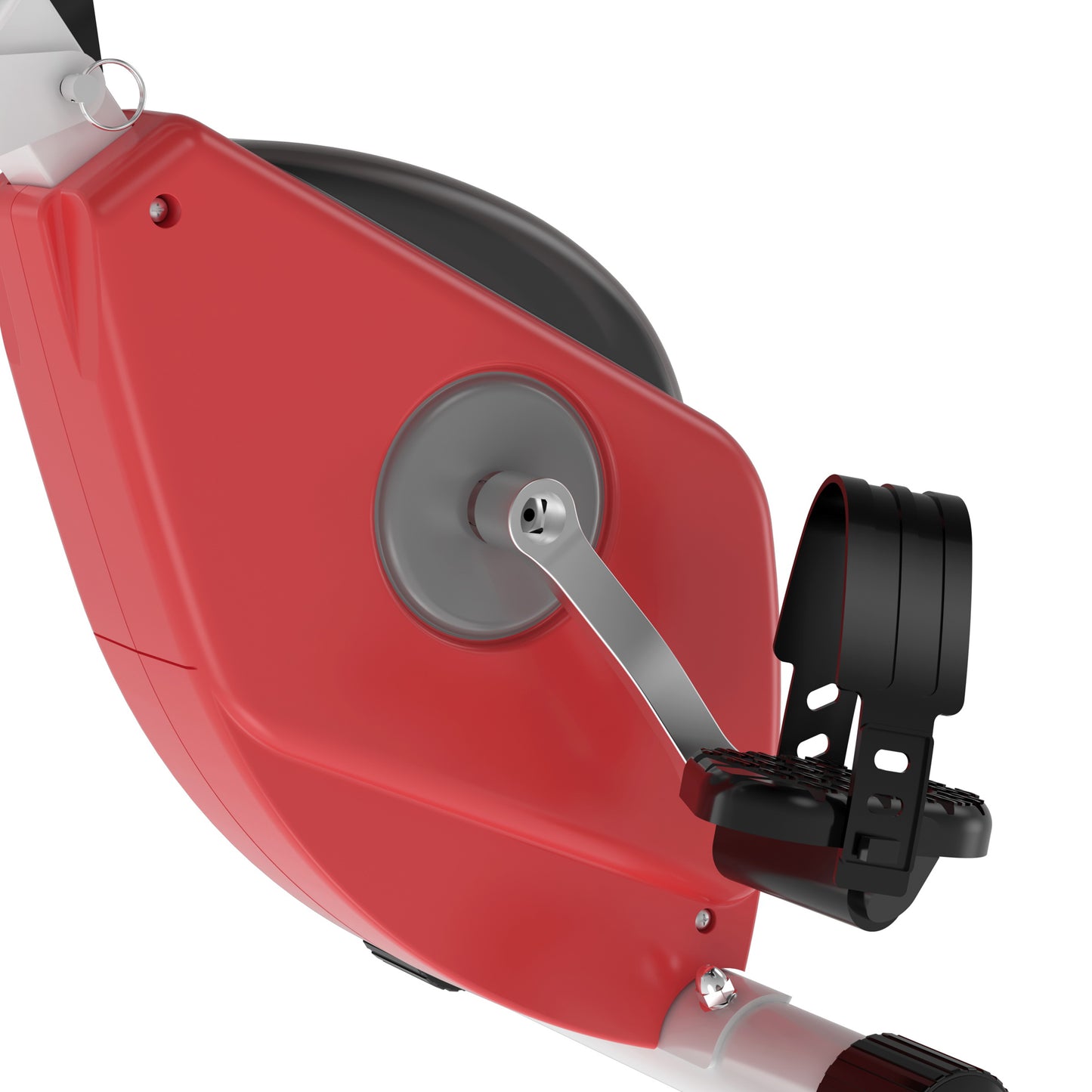 HOMCOM Steel Manual Stationary Bike Resistance Exercise Bike w/ LCD Monitor Red