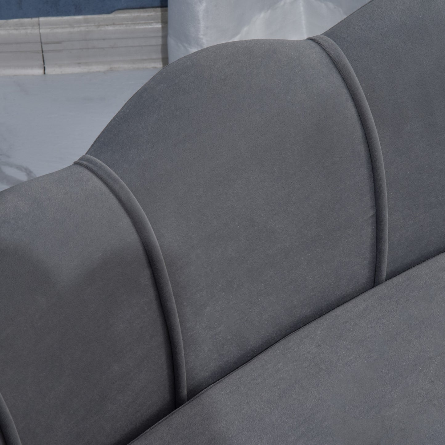 PawHut Dog Sofa for Medium Large Dogs, Shell Shaped Pet Couch Bed with Legs Cushion Washable Cover, Grey