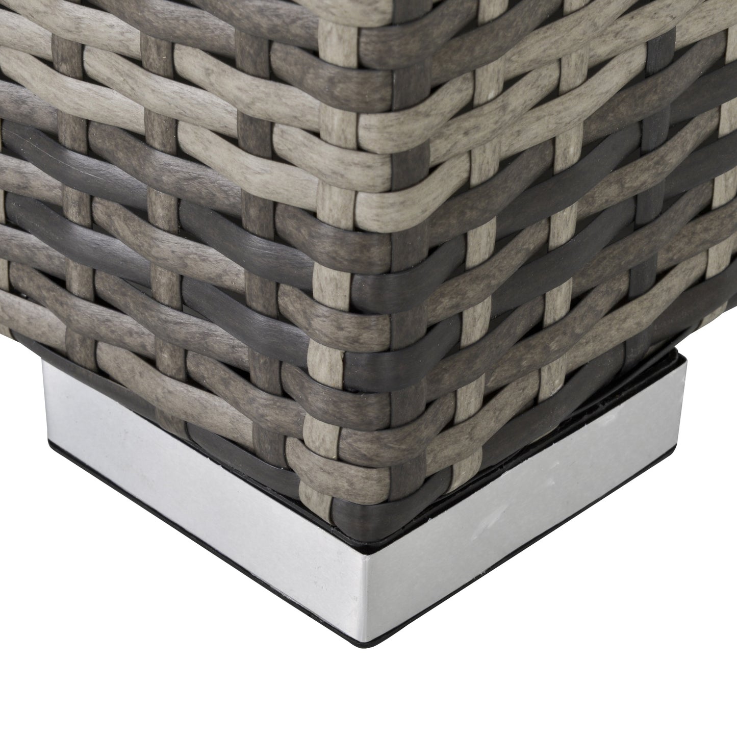 Outsunny Patio Wicker Coffee Table w/ Glass Top Furniture Suitable for Garden Backyard