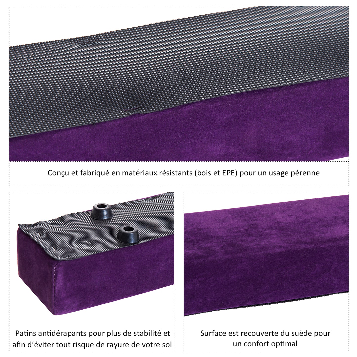 HOMCOM Balance Beam Trainer, 2.1 m-Purple