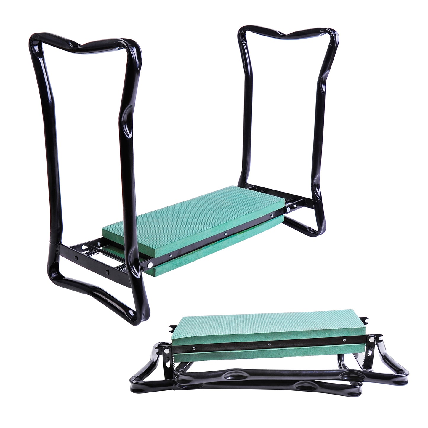 Outsunny Garden 2 in 1 Kneeler Bench-Green/Black