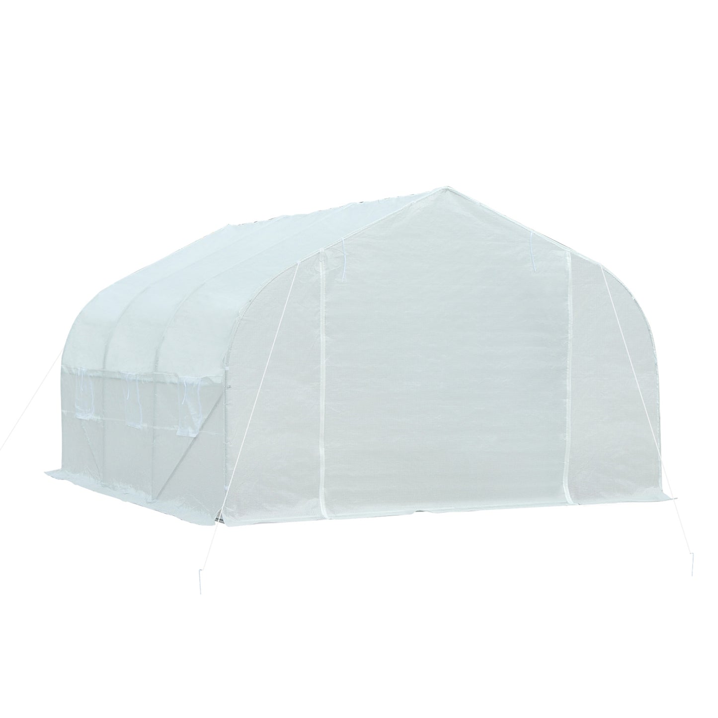 Outsunny 2H x 3.5L x 3W (m) Walk-in Tunnel PE Mesh Greenhouse White