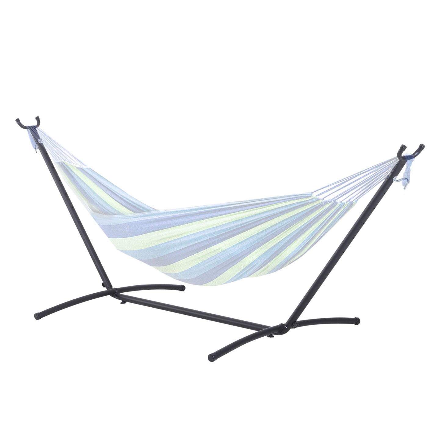 Outsunny Adjustable Hammock Stand, 280Lx120Wx110H cm, Metal Frame-Black