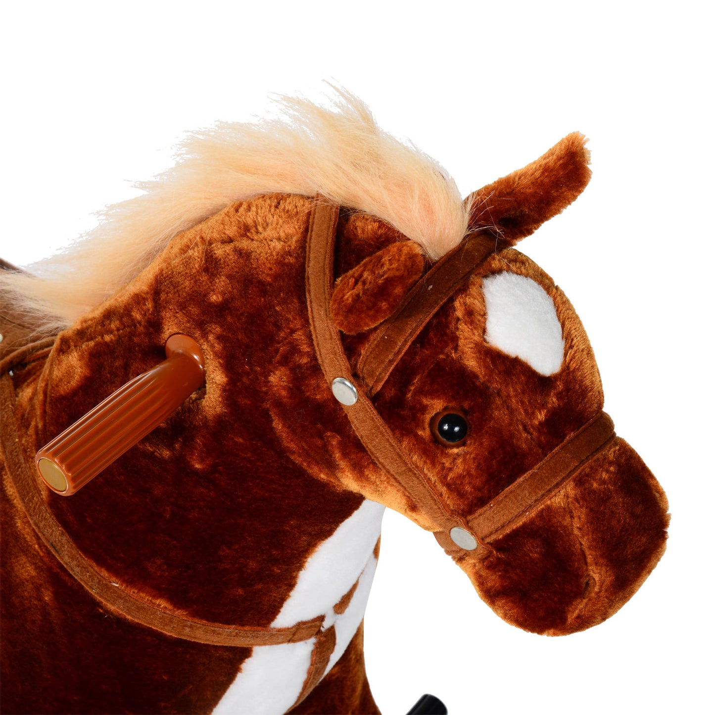 HOMCOM Kids Plush Ride On Walking Horse W/Sound-Brown