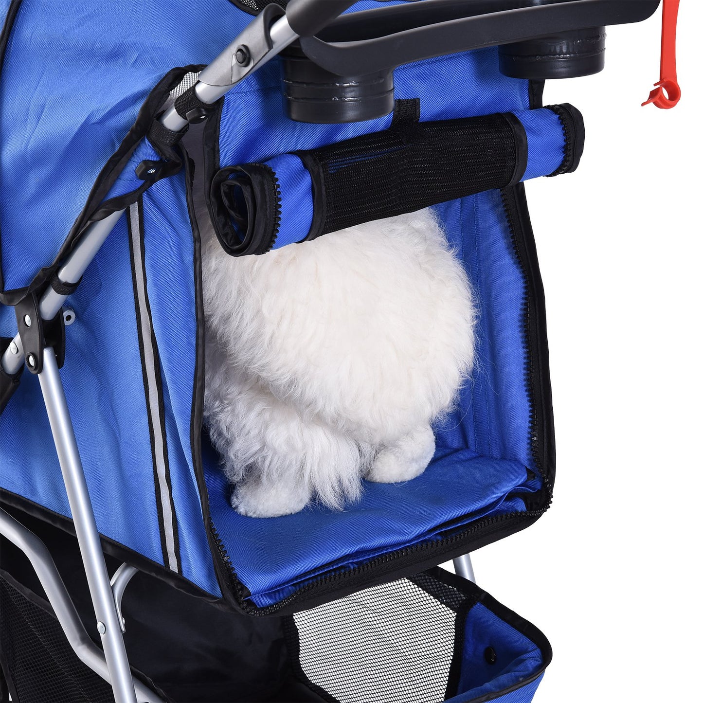 PawHut Dogs Oxford Cloth Three Wheel Pram Blue - Suitable for Small Pets