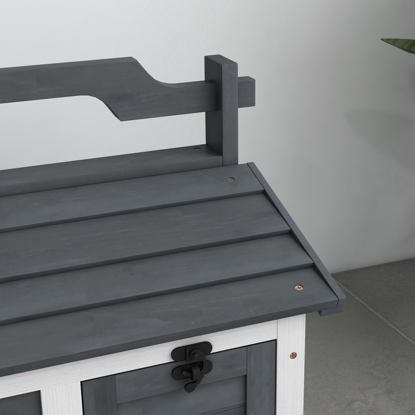 PawHut Indoor Rabbit Hutch, Portable Small Animal House Outdoor, with Top Handle, Openable Roof - Grey