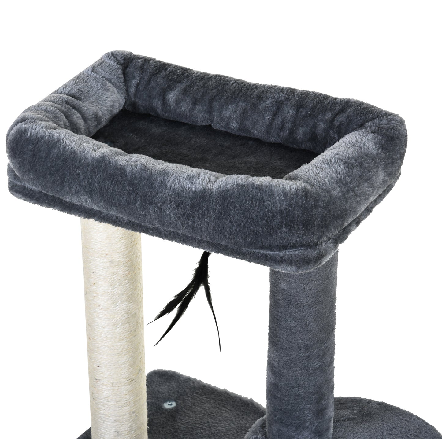 PawHut Cat Multi-Activity Tree Tower w/ Perch House Scratching Post Play Ball Plush Fun