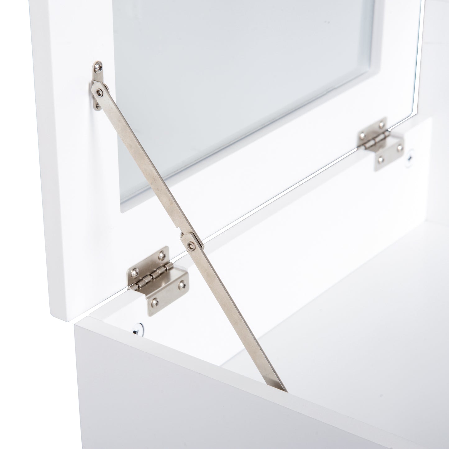 HOMCOM 2 in 1 Dressing Table with Flip-up Mirror, MDF, Pine-White