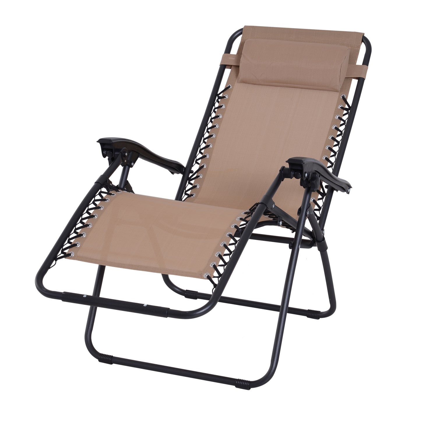 Outsunny Zero Gravity Adjustable Chair, Steel Frame, Texteline-Beige