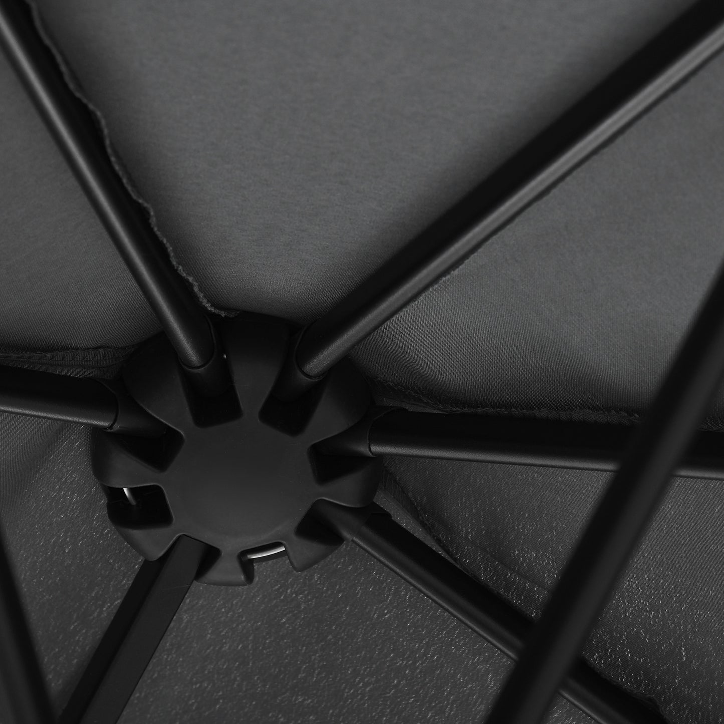 Outsunny 2m Half-Cut Garden Parasol, with Base - Black