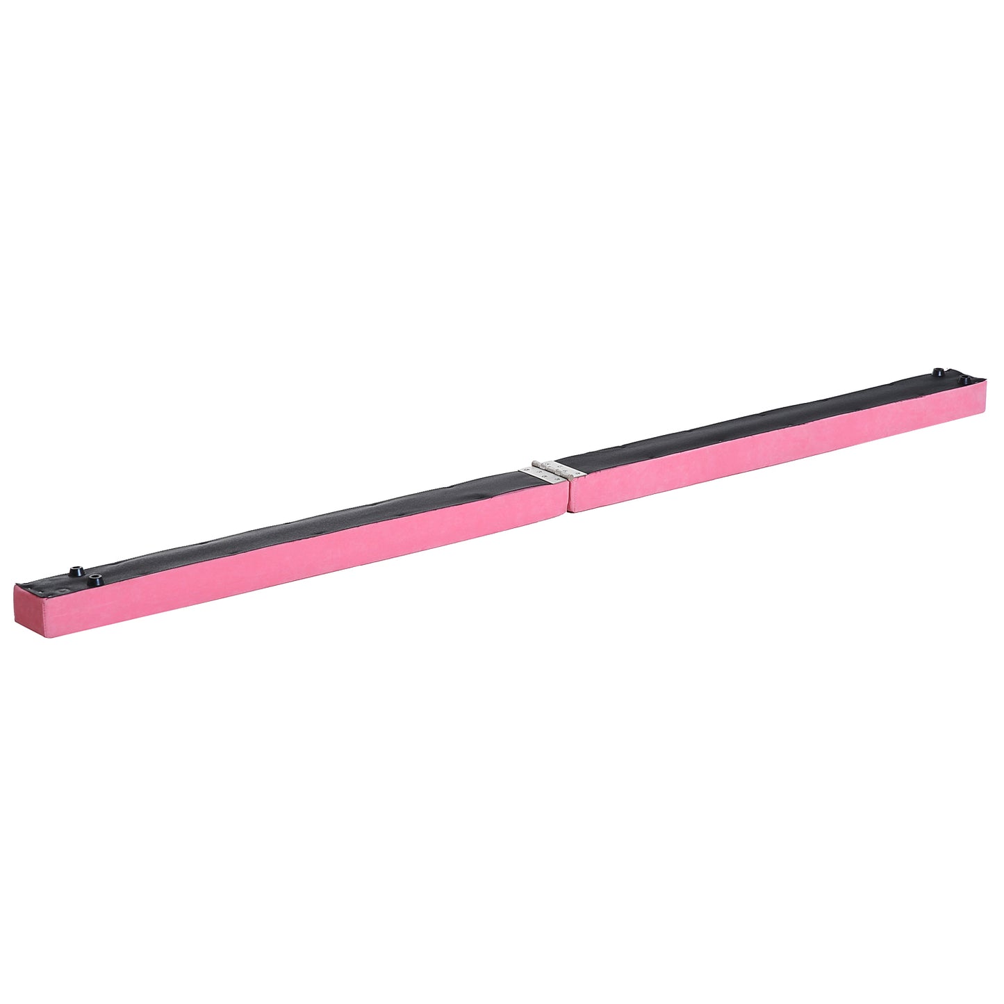 HOMCOM Suede Upholstered Wooden Folding Balance Beam Trainer Pink