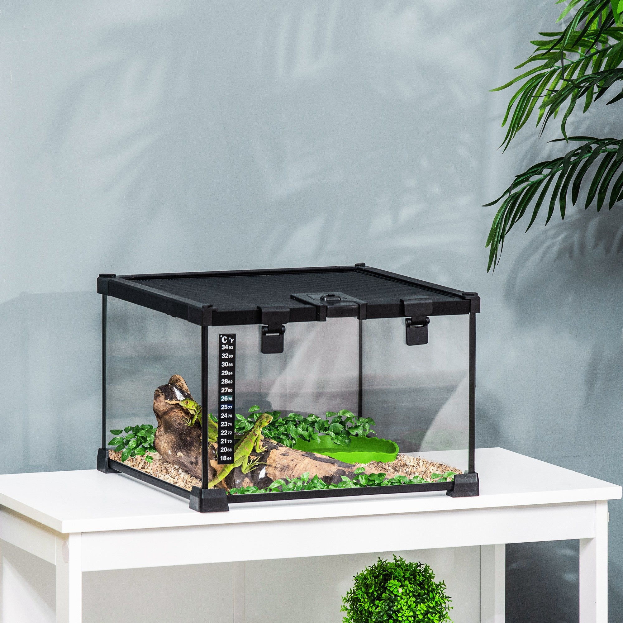 AIICIOO reptile Feeding Box, 8*4*4 Acrylic Reptile Enclosure