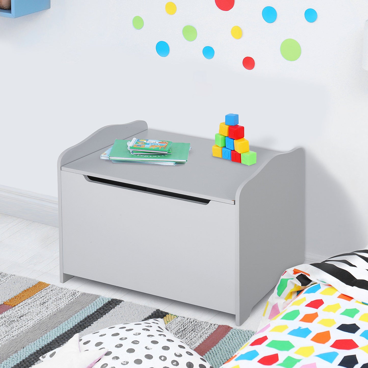 HOMCOM 40x60cm Kids Storage Box Bedroom Organiser for Child Chest 3 Yrs+