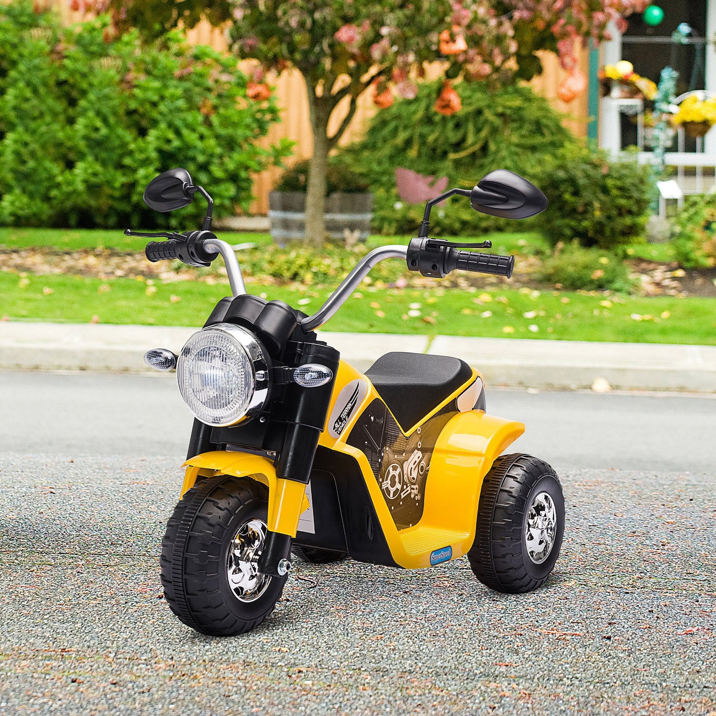 HOMCOM Kids 6V Electric Motorcycle Ride-On Toy Battery 18 - 36 Months Yellow