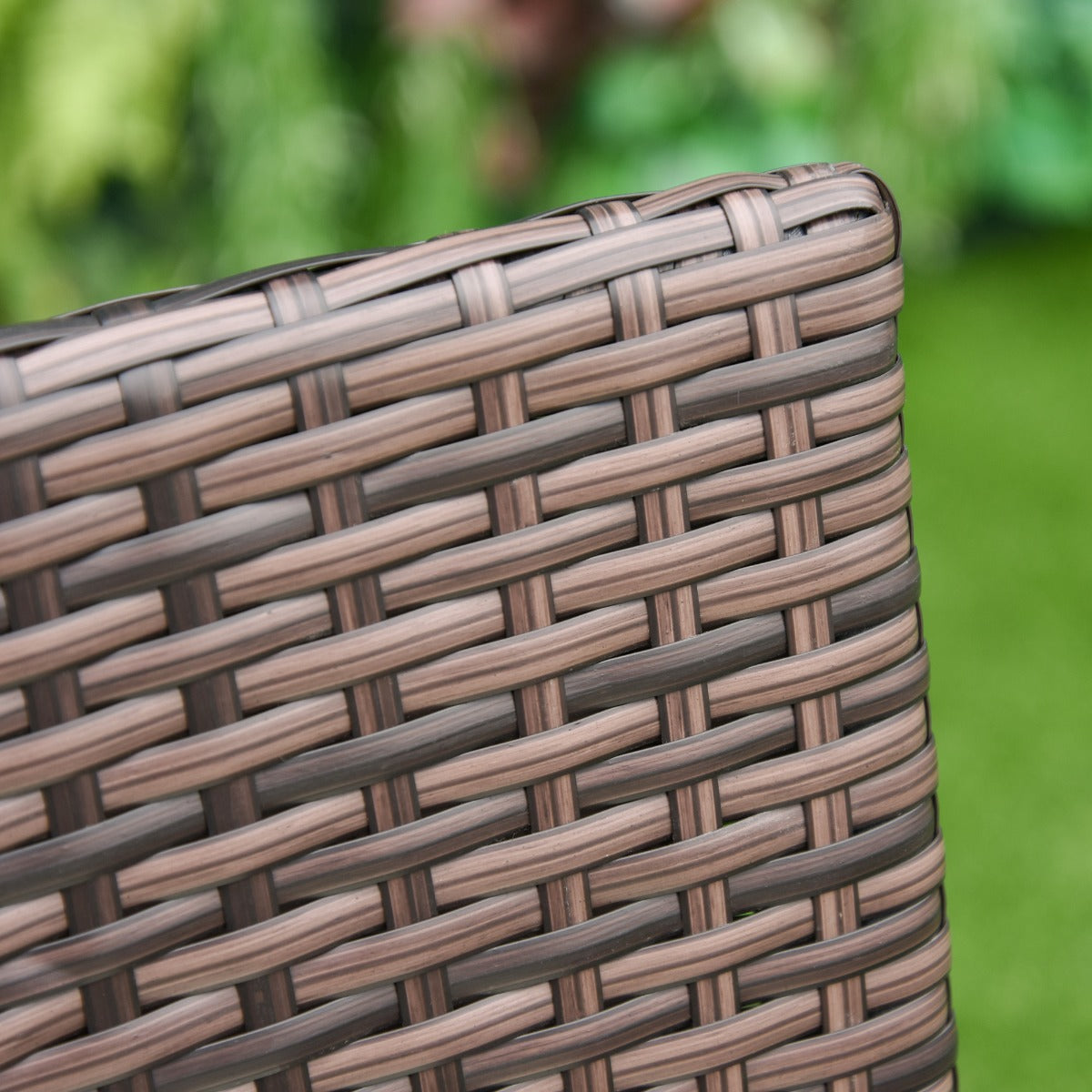Outsunny 2 Seat Twin Rattan Bistro Chair and Table Set Brown