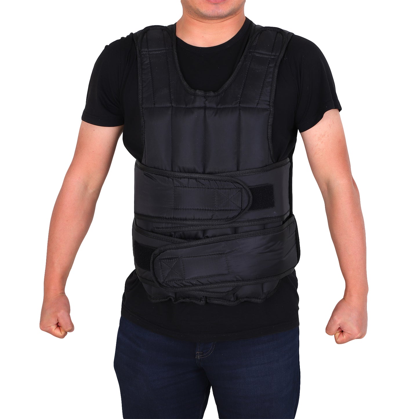 HOMCOM 20kg Adjustable Metal Sand Weight Vest Black