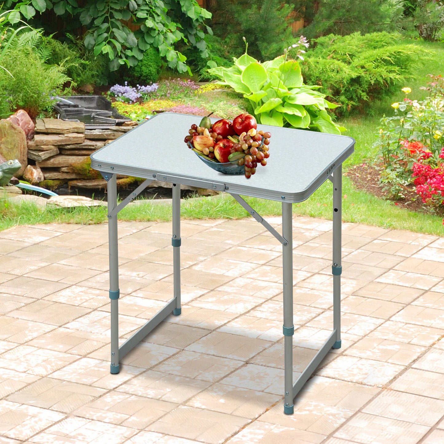 Outsunny Patio Foldable Picnic Table-Silver