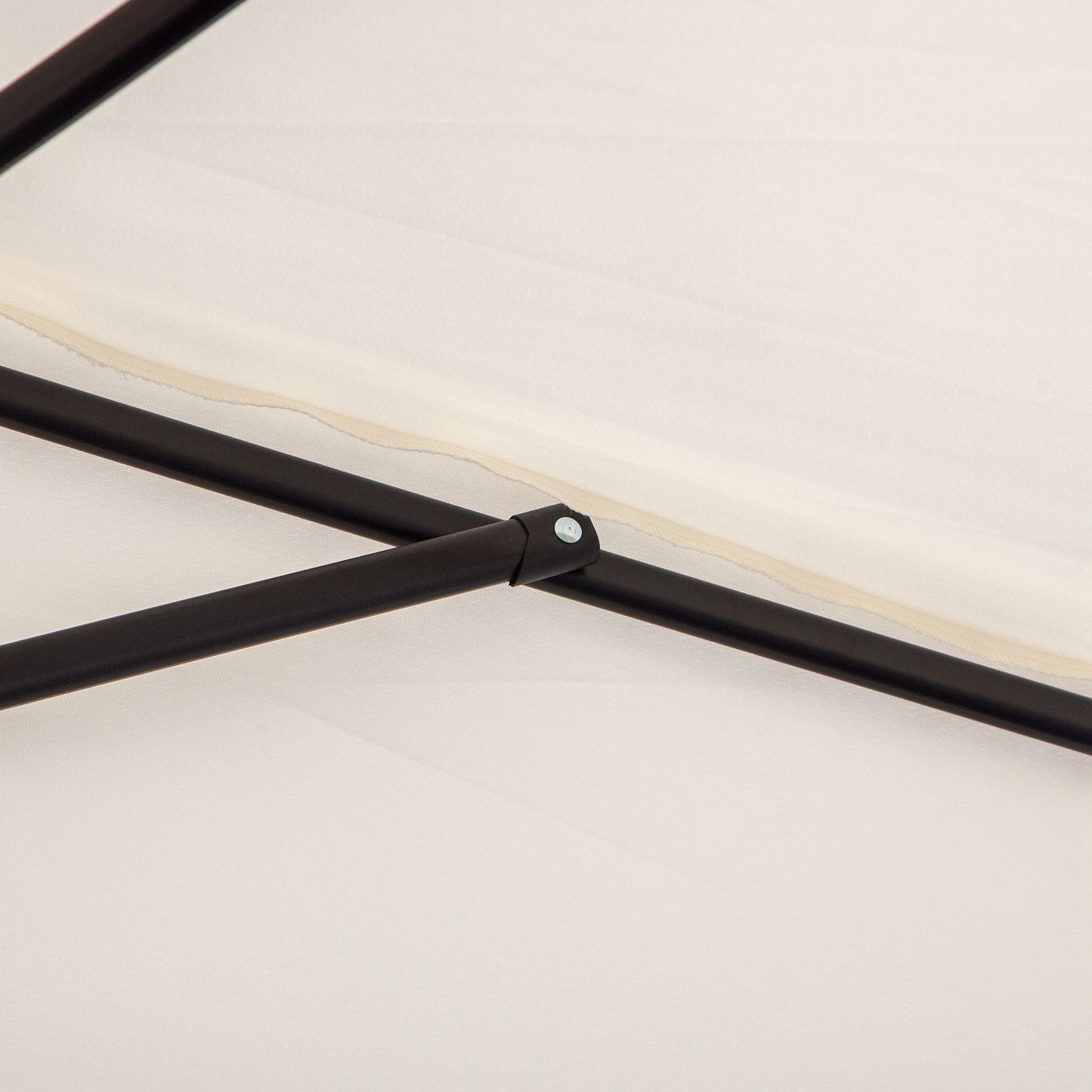 Outsunny 3 m Balcony Half Parasol Semi Round Umbrella-White