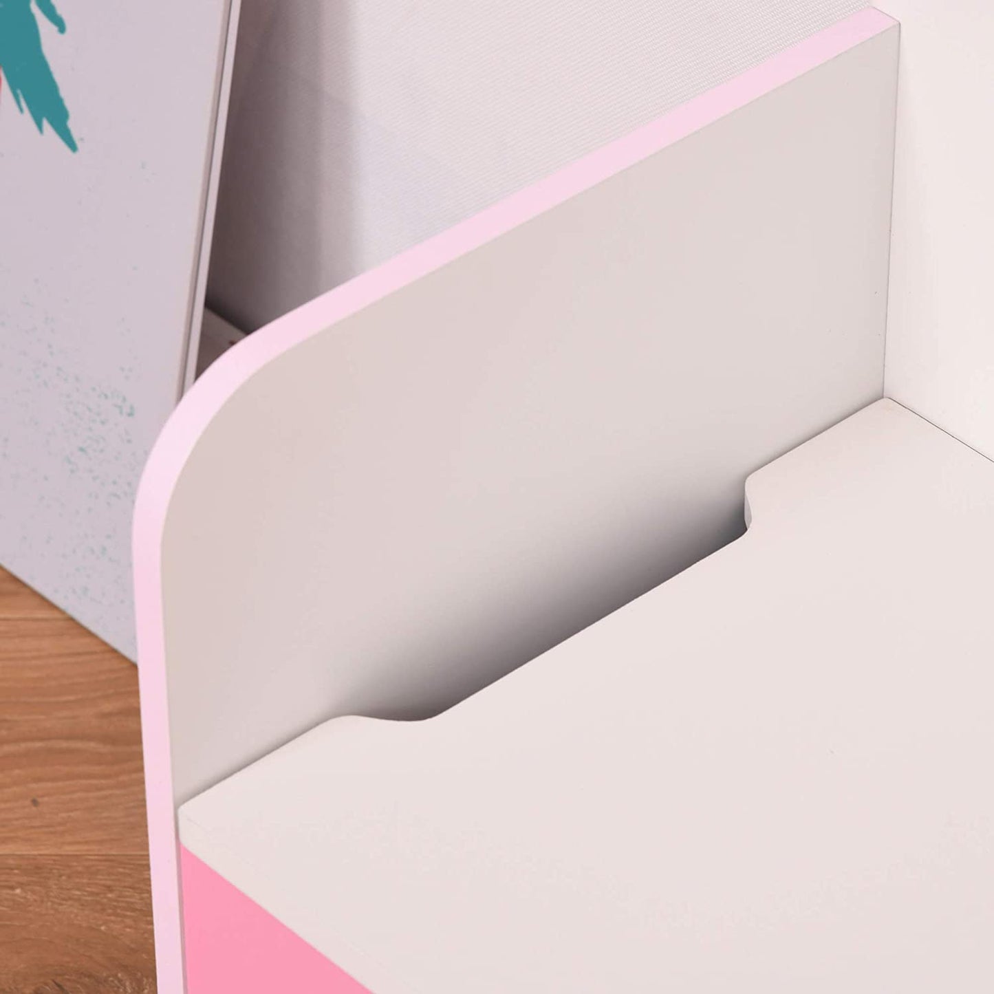 HOMCOM Kids Wooden Toy Storage Box Chest Chair 2 in 1 w/ Gas Stay Bar Seating Bench