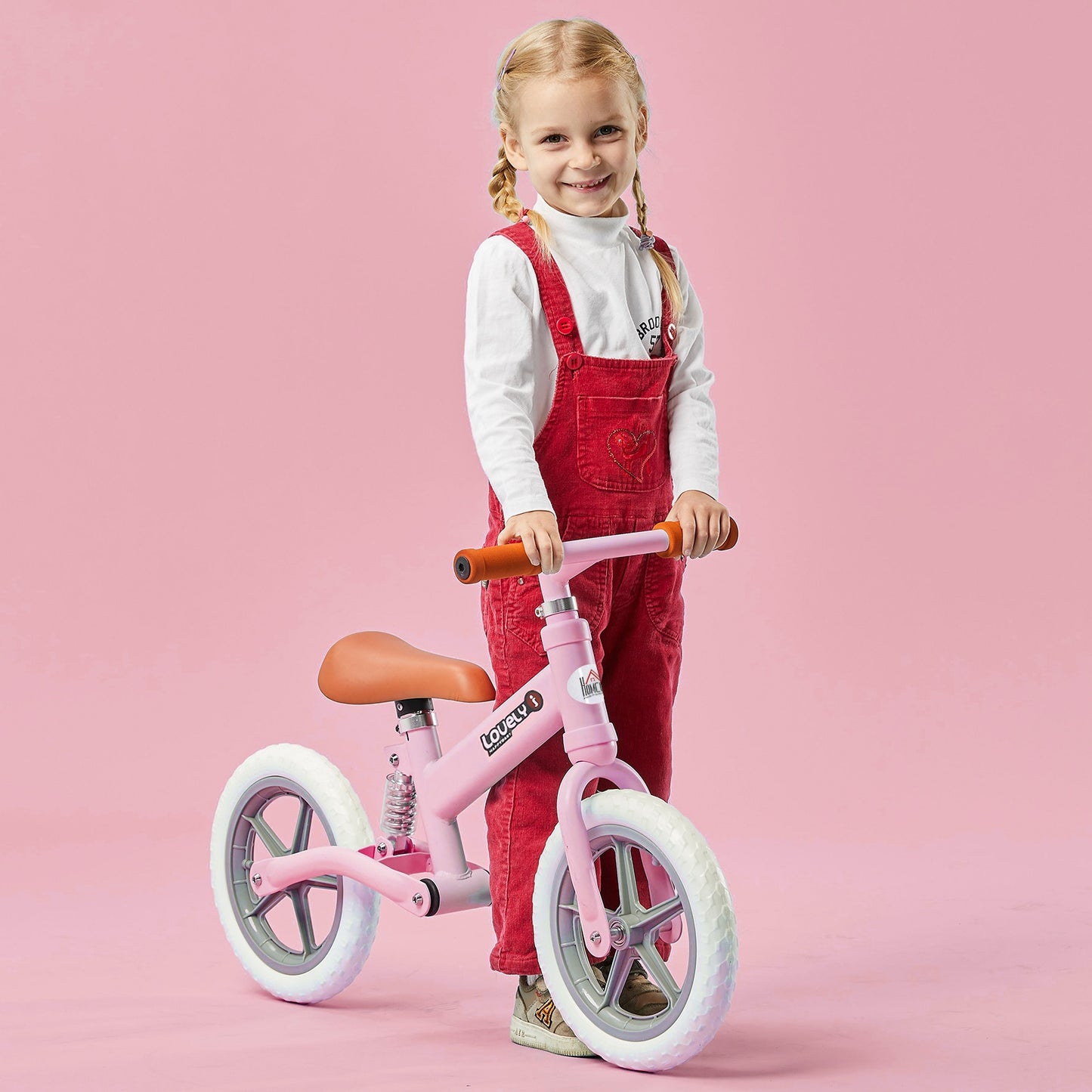 HOMCOM Toddler Balance Bike No Pedal Walk Training Pink
