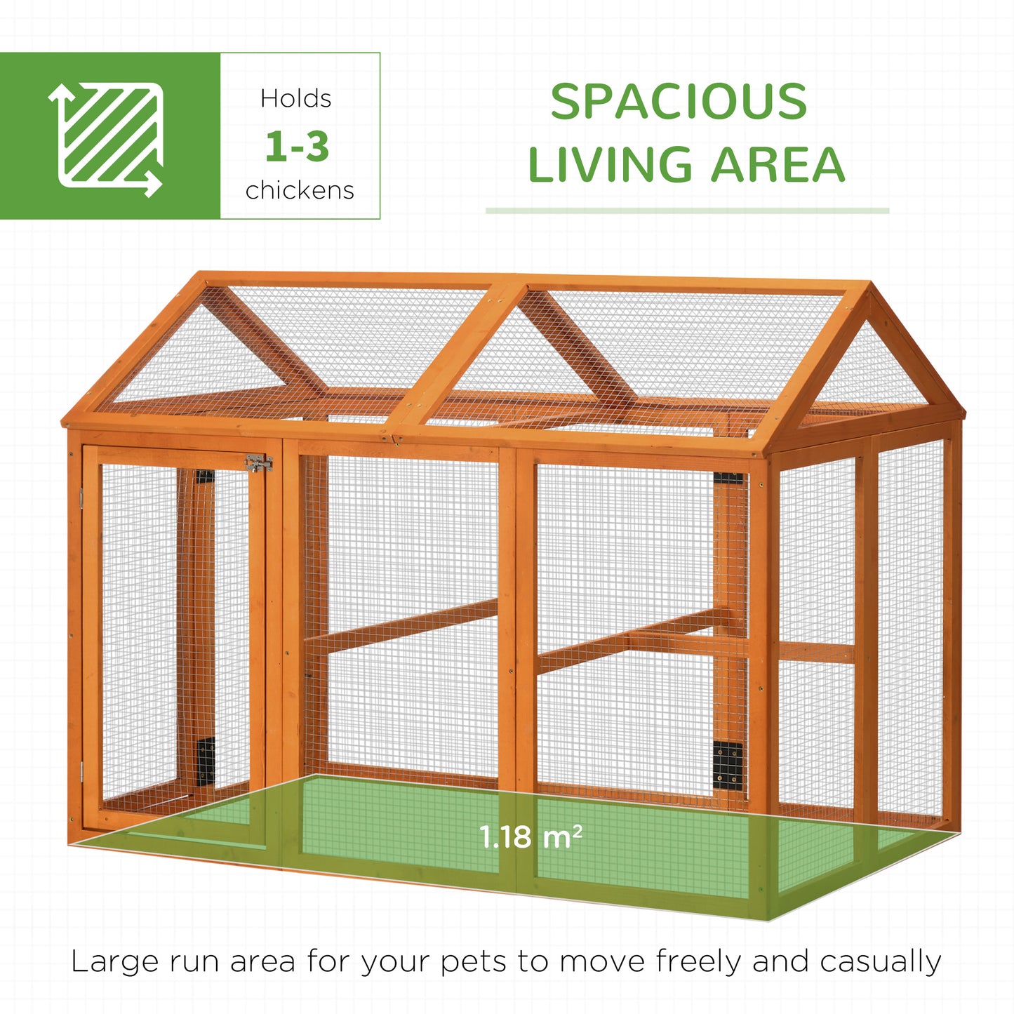 PawHut Large Chicken Run, Wooden Chicken coop, with Combinable Design - Wood Effect