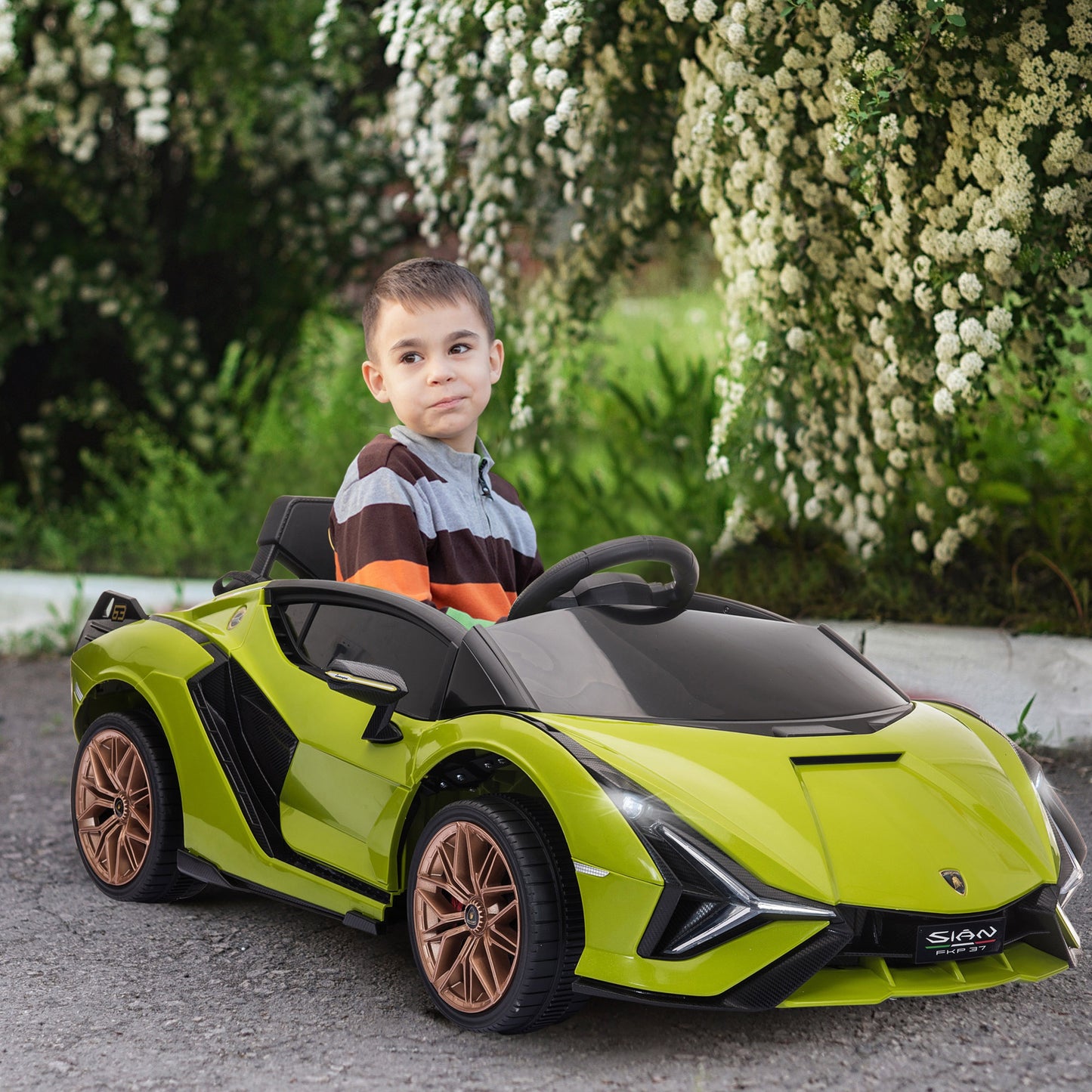 HOMCOM Lamborghini SIAN 12V Kids Electric Ride On Car Toy w/ Remote Control Green