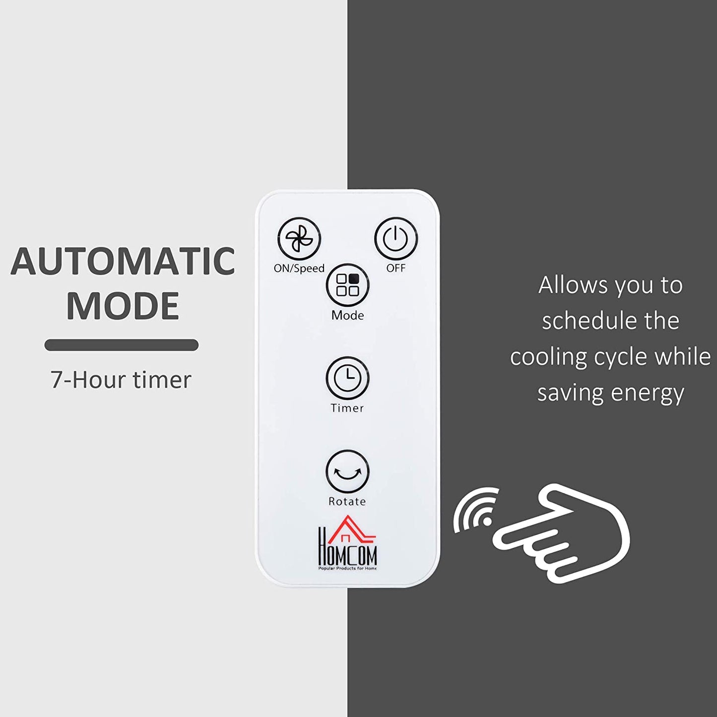 HOMCOM Oscillating Air Circulator Fan 9 Setting Height Adjustable Remote Controller