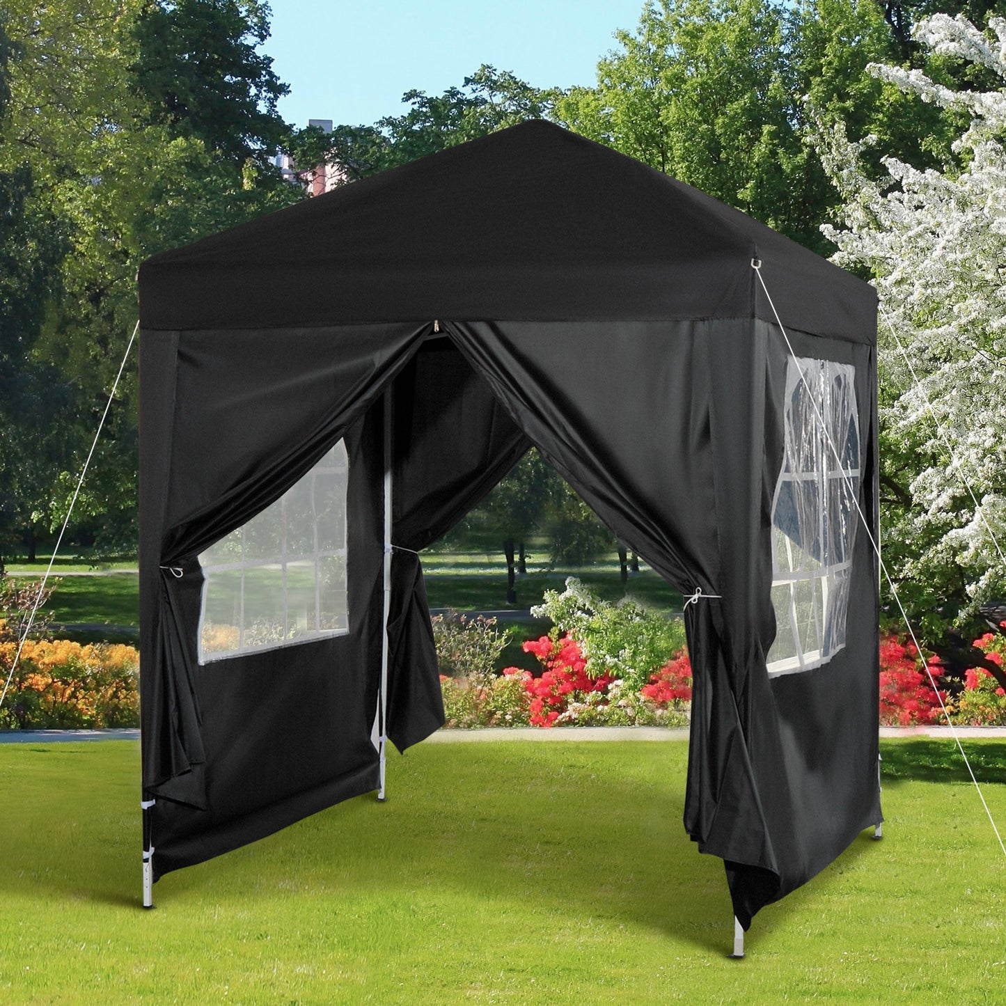 Outsunny Pop Up Gazebo Canopy, size (2 x 2m)-Black