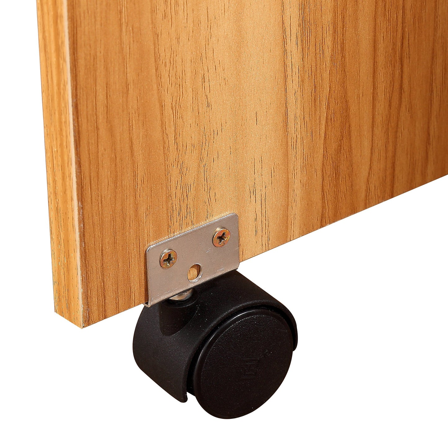 HOMCOM Drop Leaf Dining Table w/ Casters- Teak/White Colour