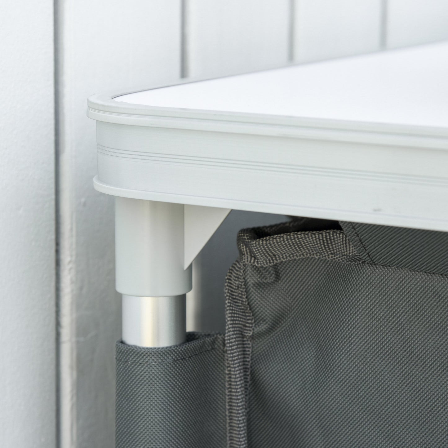 Outsunny Aluminum Outdoor Camping Kitchen Cupboard Table Storage Organiser w/ 2 Shelf