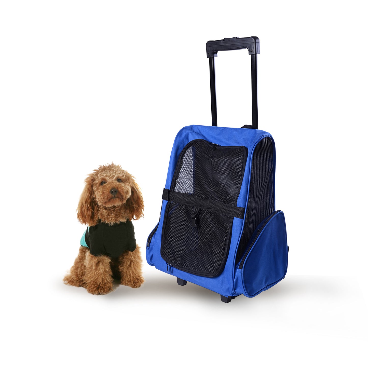 PawHut Pet Travel Stroller, Steel Wire Frame-Blue
